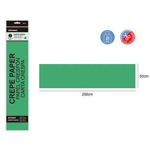 Papel Crepé Verde Mar 50x200Cm 21G
