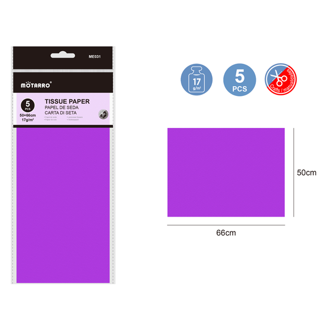 Papel De Seda Morado 50x66Cm 17G 1