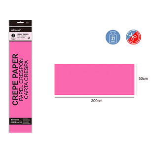 Papel Crepé Fucsia Fosforescente 50x200Cm 21G