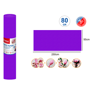 Papel Crepé Morado Oscuro 50x250Cm 80G