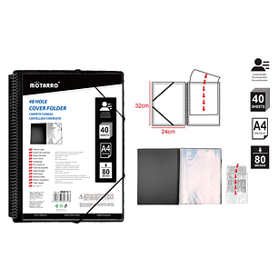 Carpeta Negro 32x24Cm A4 40Hojas