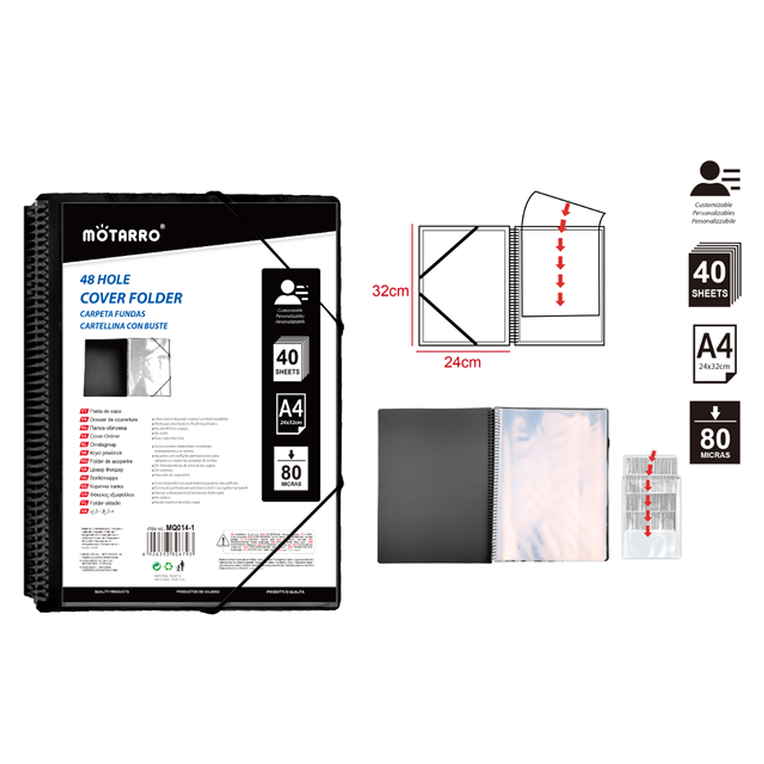 Carpeta Negro 32x24Cm A4 40Hojas 1