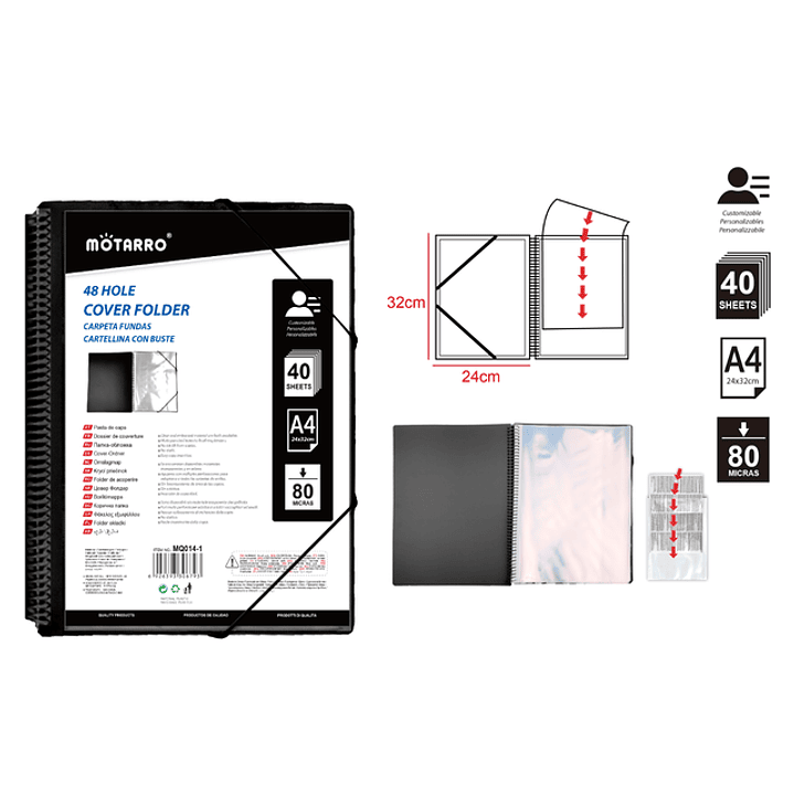 Carpeta Negro 32x24Cm A4 40Hojas 1