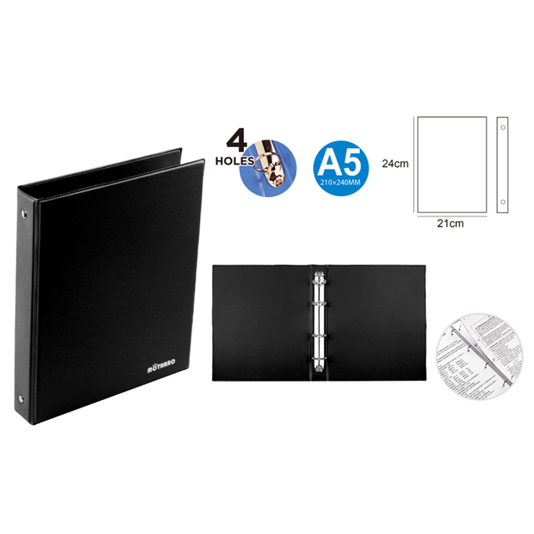 Carpeta Pvc Negro 24x21Cm A5 1