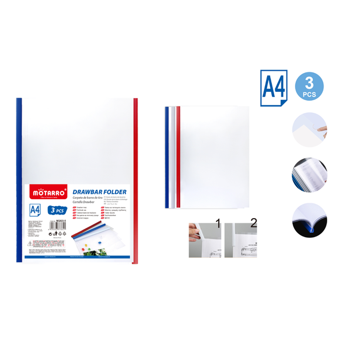 Carpetas De Barra Tiro A4 3Pcs 1