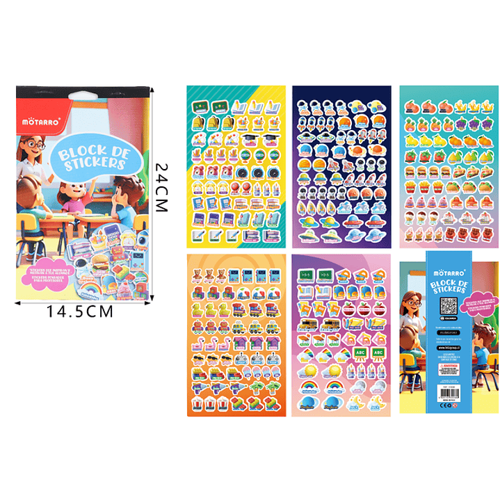 Block De Stickers 5Hojas 24X14.5Cm 1