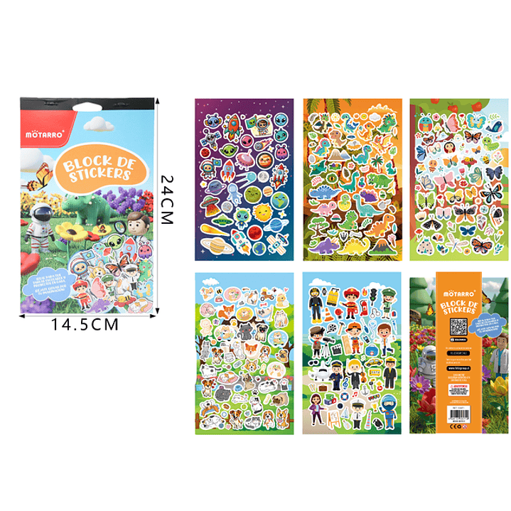 Block De Stickers 5Hojas 24X14.5Cm 1