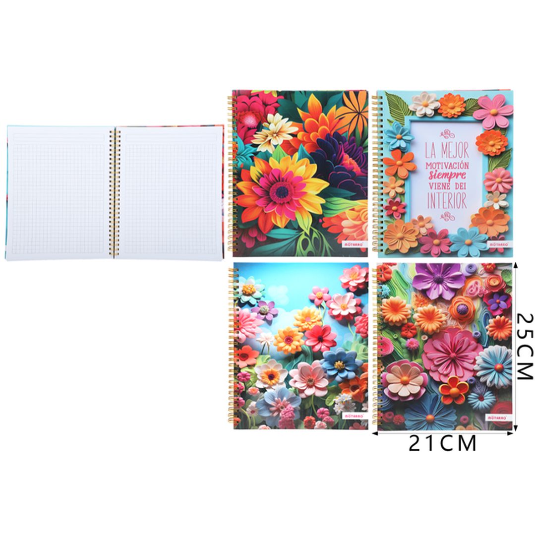 Cuaderno Matematica Motarro Floreado 25X21Cm 1