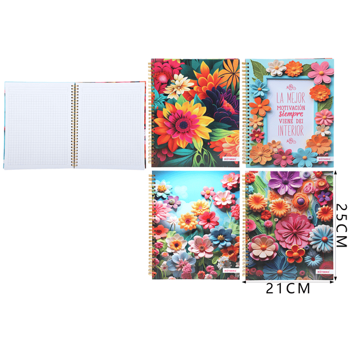 Cuaderno Matematica Motarro Floreado 25X21Cm 1