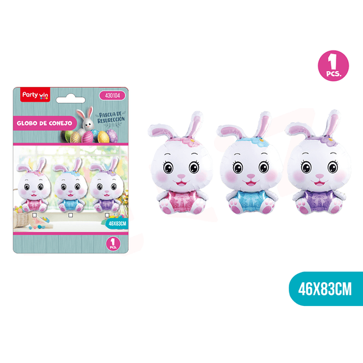 Globo Metalico Conejo De Pascua 83Cm 1