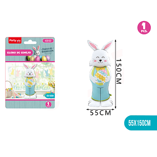 Globo Metalico Conejo De Pascua 150Cm