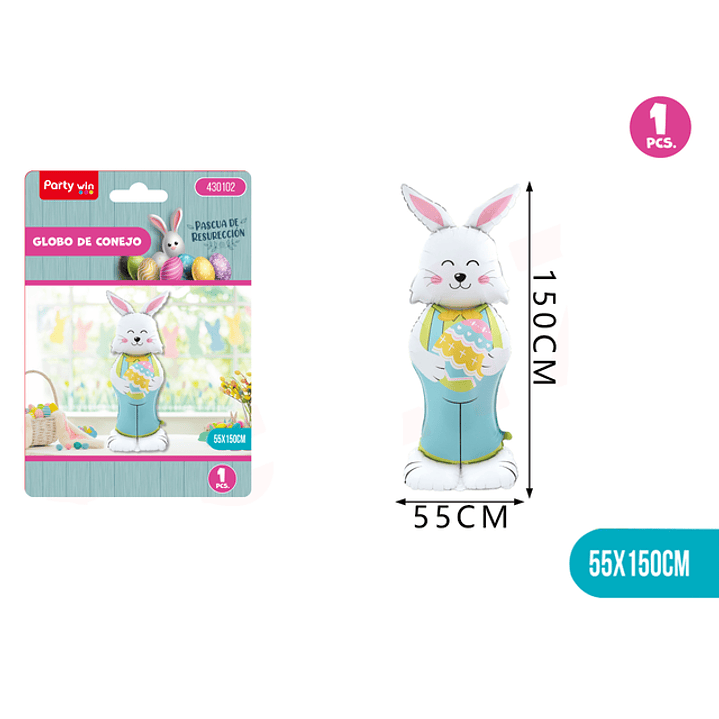 Globo Metalico Conejo De Pascua 150Cm 1