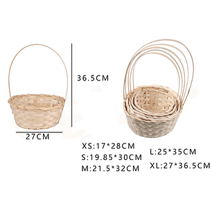 Set Canastos De Pascua 5 Tallas Color Primario