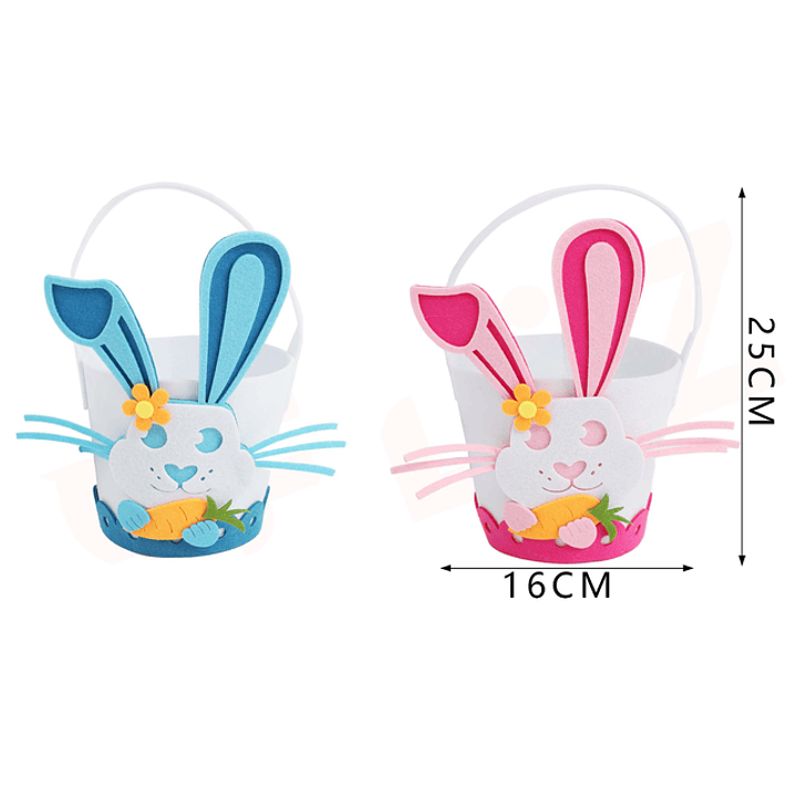 Canasto Fieltro Conejo De Pascua 1