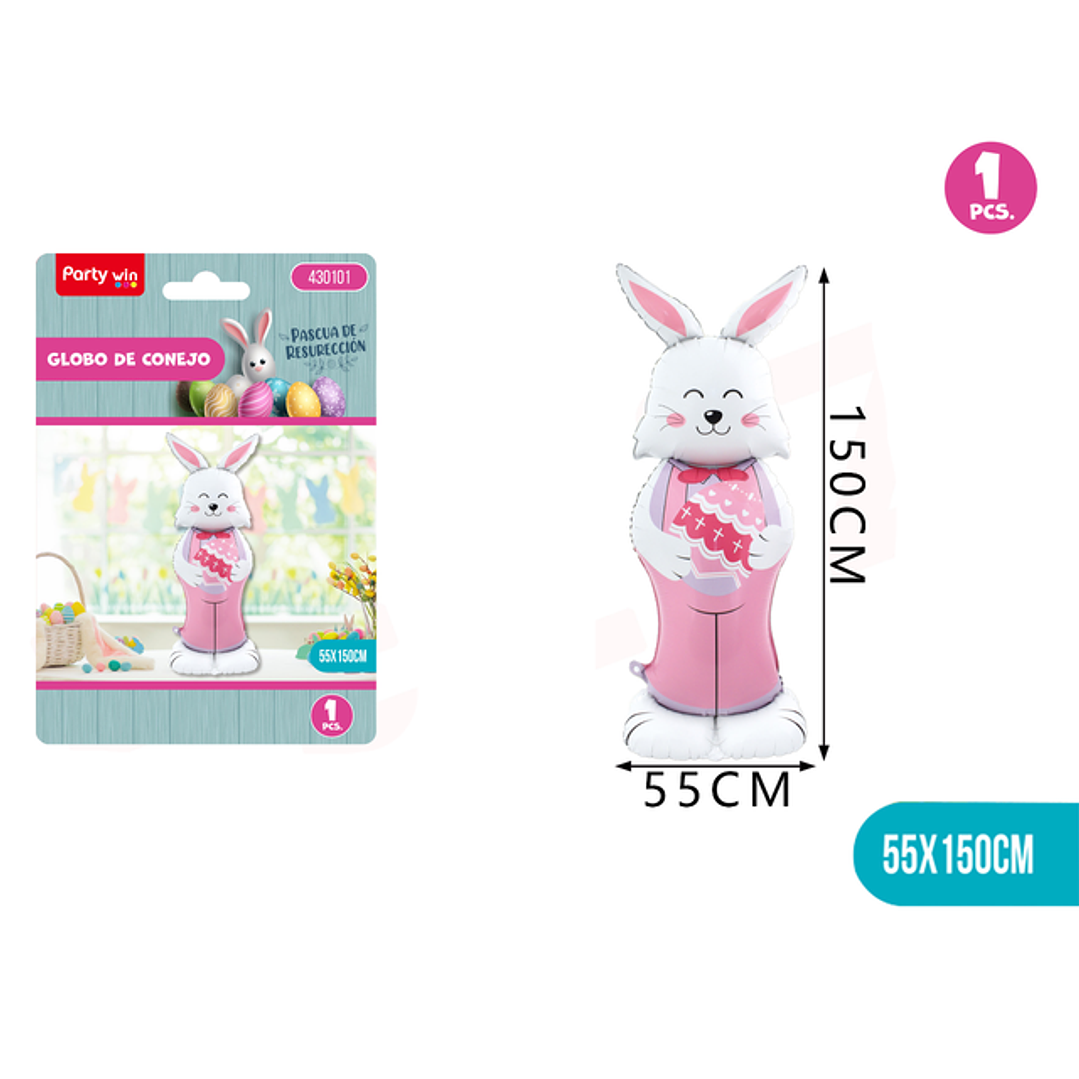 Globo Metalico Conejo De Pascua 150Cm 1