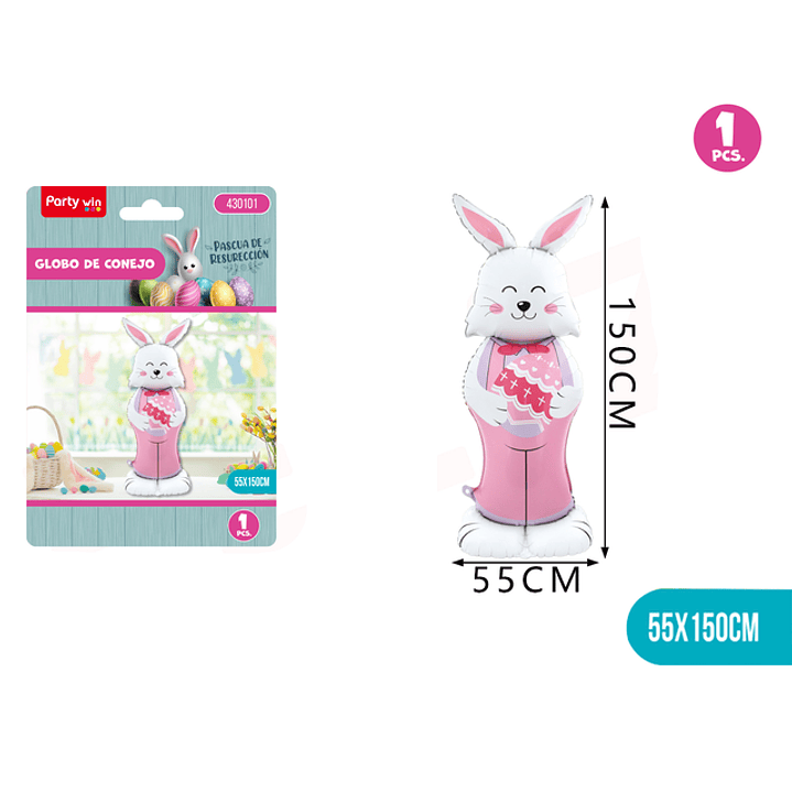 Globo Metalico Conejo De Pascua 150Cm 1