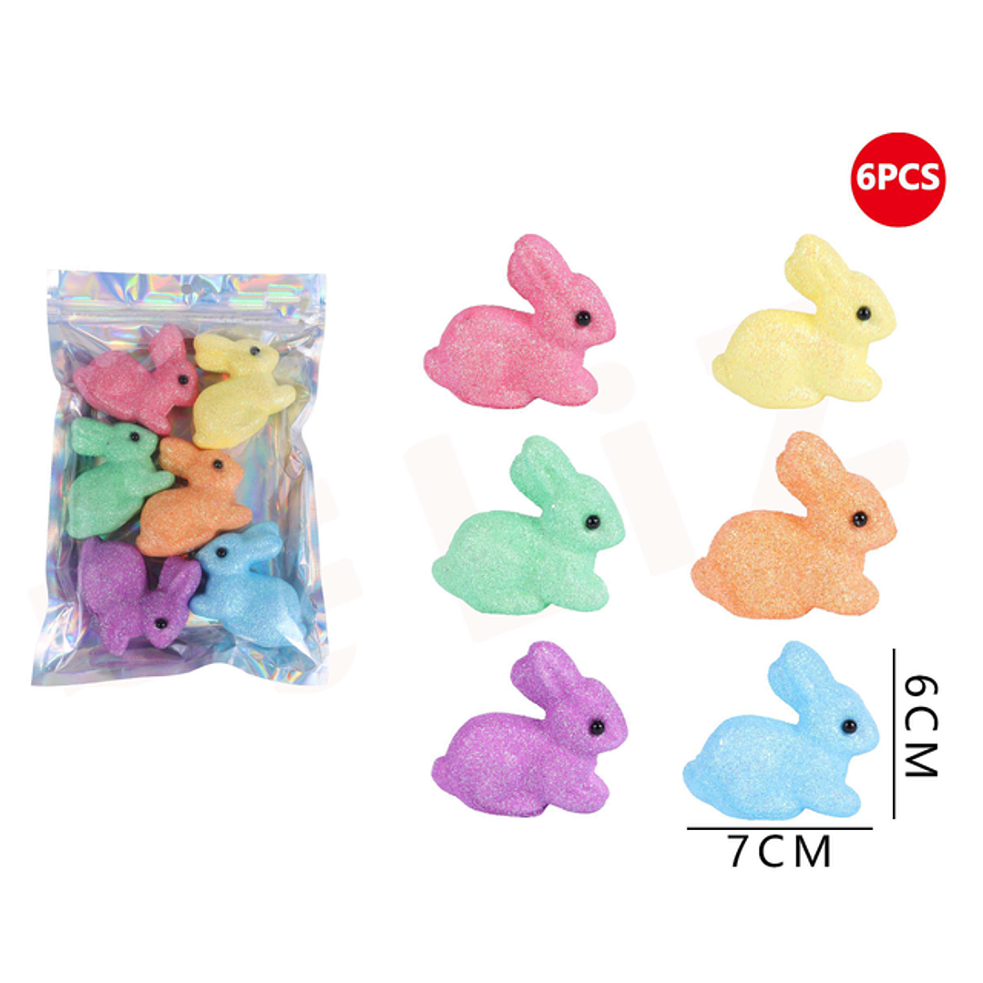 Conejito De Poliestireno Colores 6Pcs 1