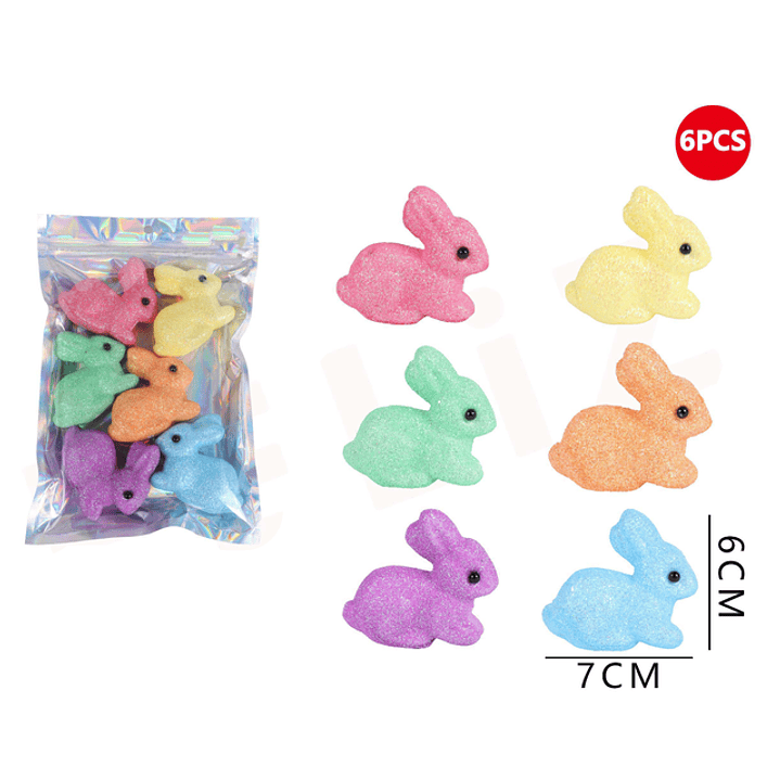 Conejito De Poliestireno Colores 6Pcs 1