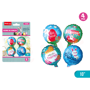 Globo Metalico De Pascua 4Pcs