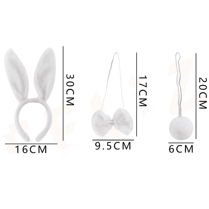 Set De Cintillo Conejo Blanco 1