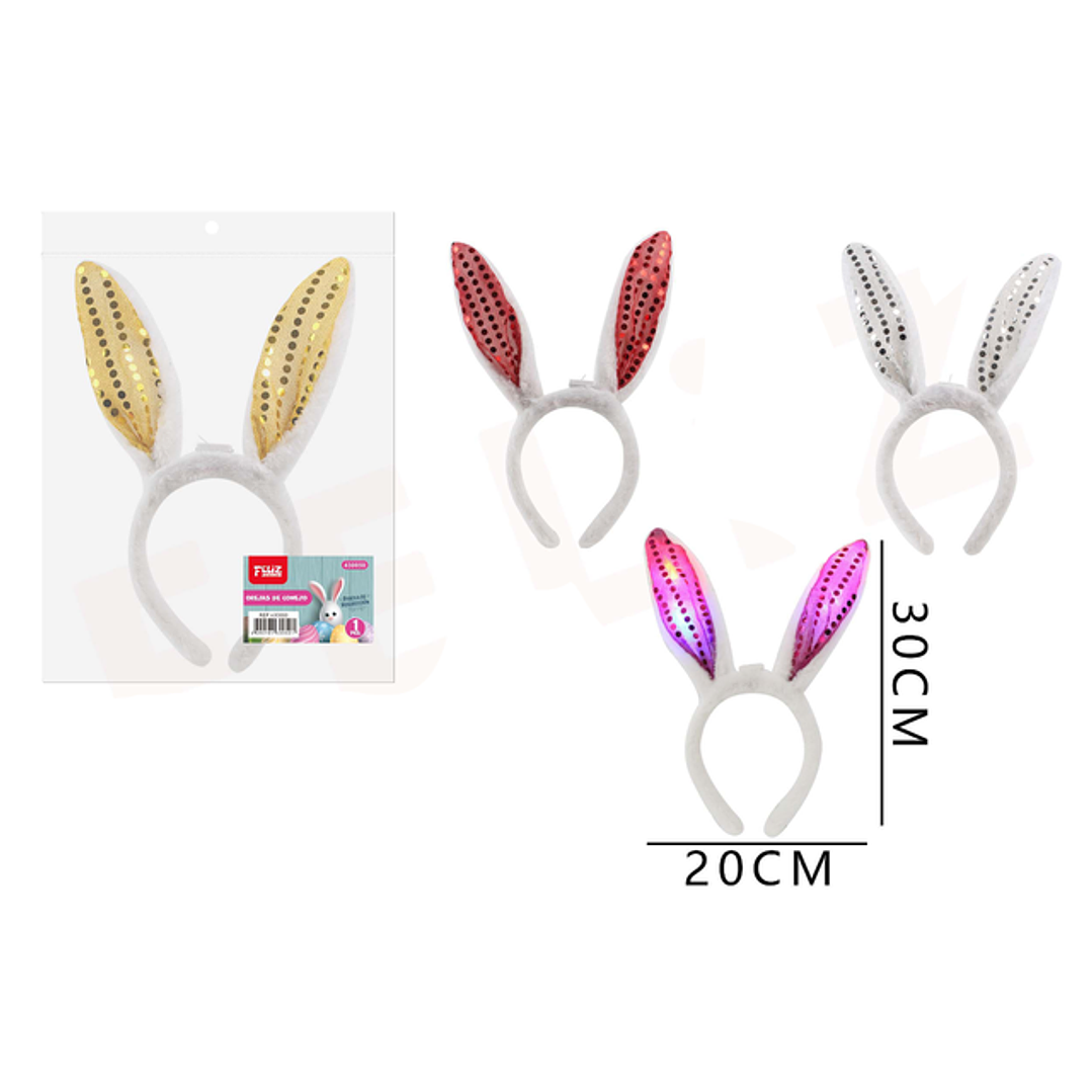 Cintillo Lentejuela De Conejo C/Luces 1