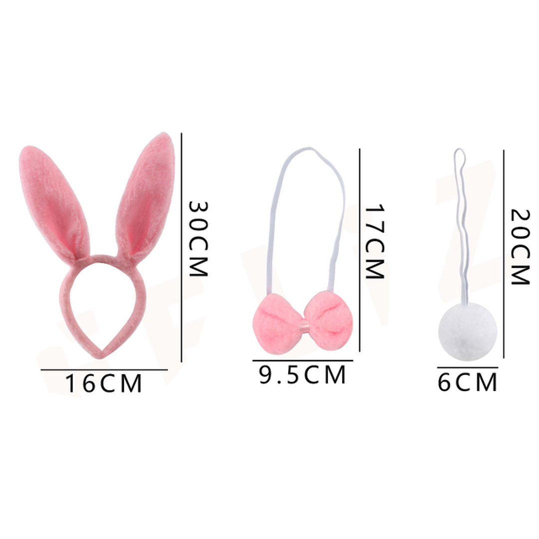 Set Cintillo De Conejo Rosado 1