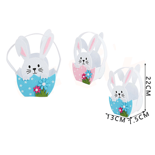 Canasto Fieltro Conejo De Pascua