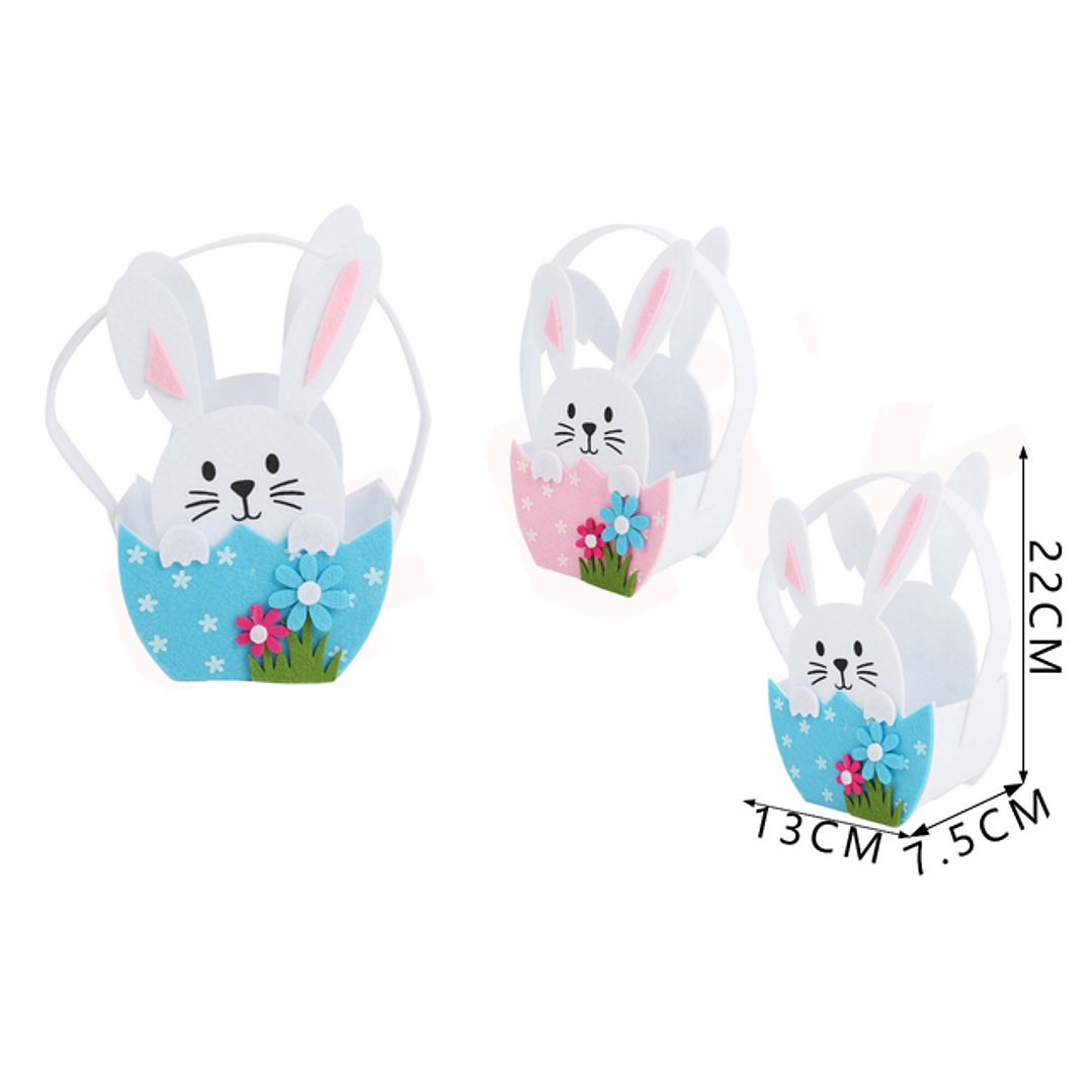 Canasto Fieltro Conejo De Pascua 1