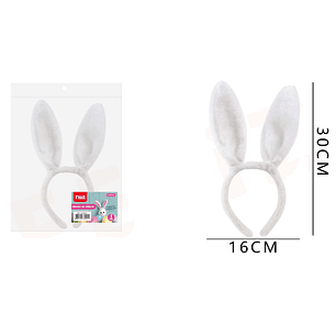 Cintillo Felpa De Conejo Pascua Blanco