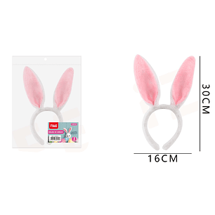 Cintillo Felpa De Conejo Pascua Rosado