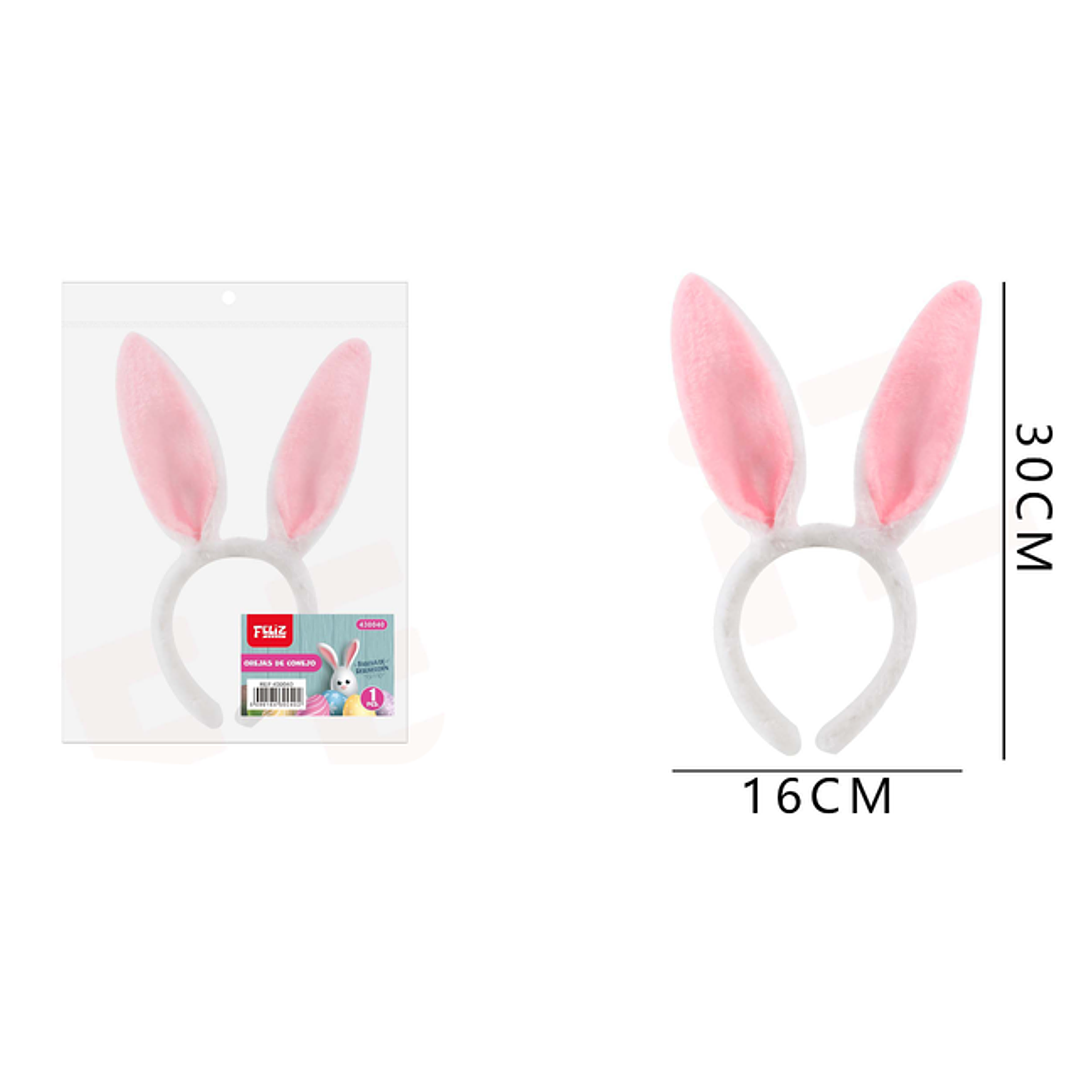 Cintillo Felpa De Conejo Pascua Rosado 1