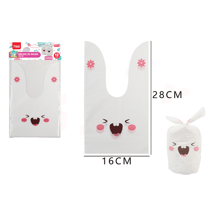 Bolsas De Conejo 16X28Cm 12Pcs 1