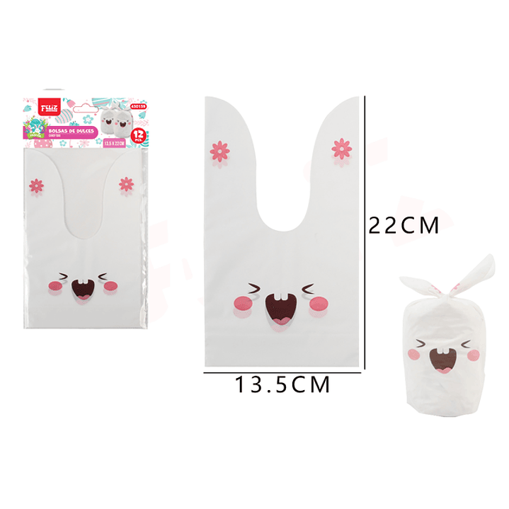 Bolsas De Conejo 13.5X22Cm 12Pcs 1