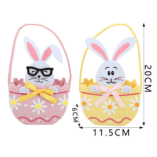 Canasto Fieltro Conejo De Pascua