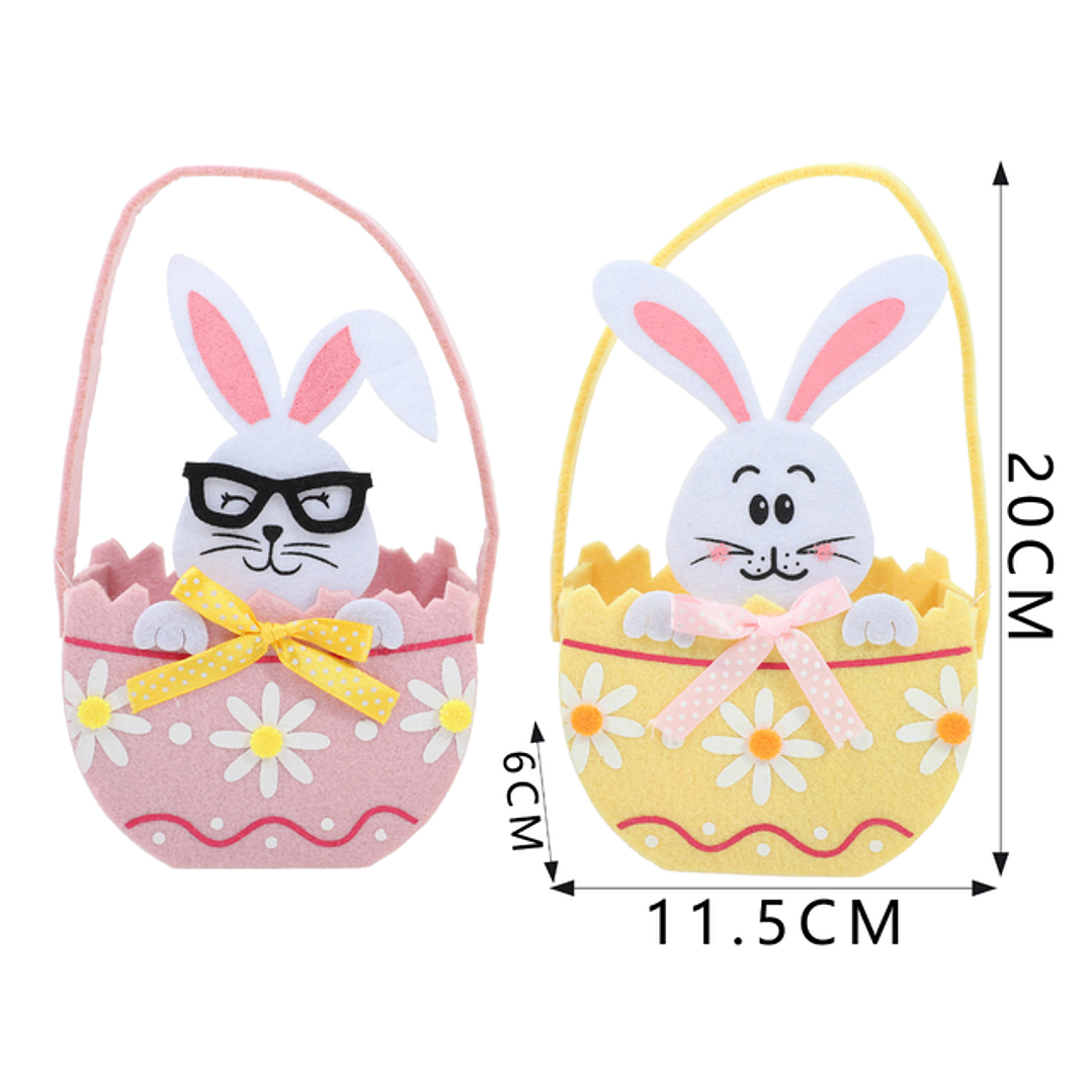 Canasto Fieltro Conejo De Pascua 1