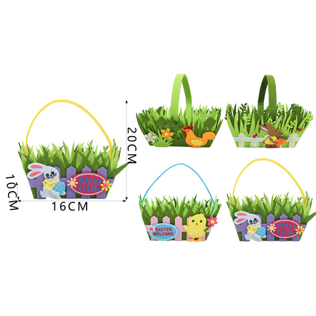 Canasto Fieltro Conejo De Pascua 1