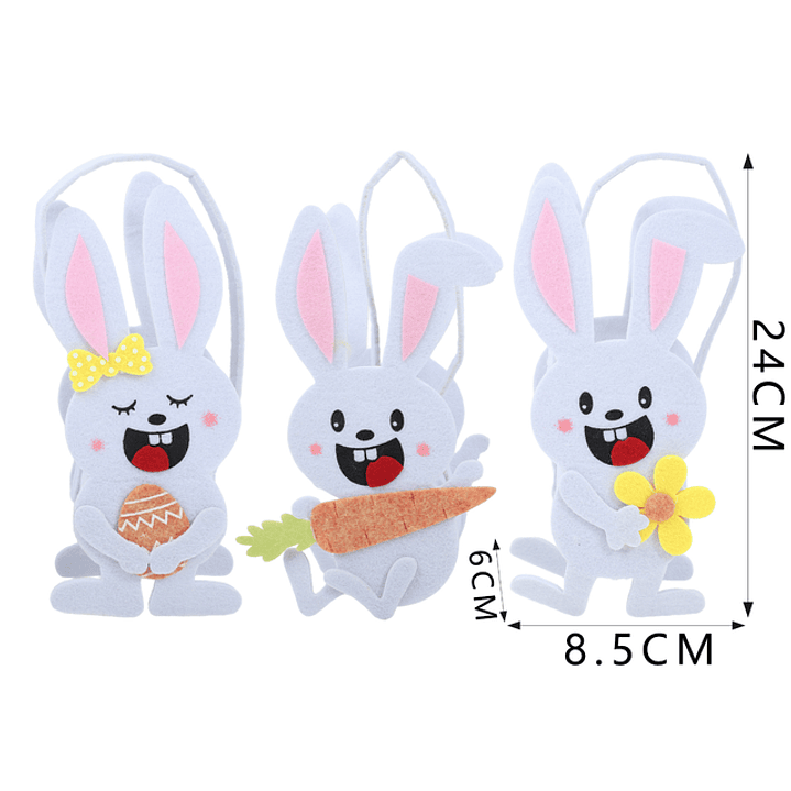 Canasto Fieltro Conejo De Pascua 1