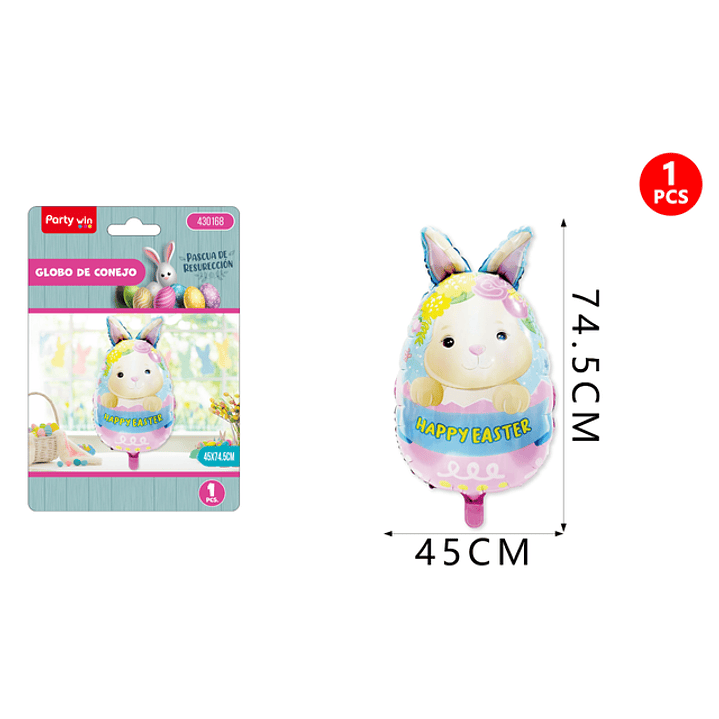 Globo Metalico De Pascua 45X75Cm 1