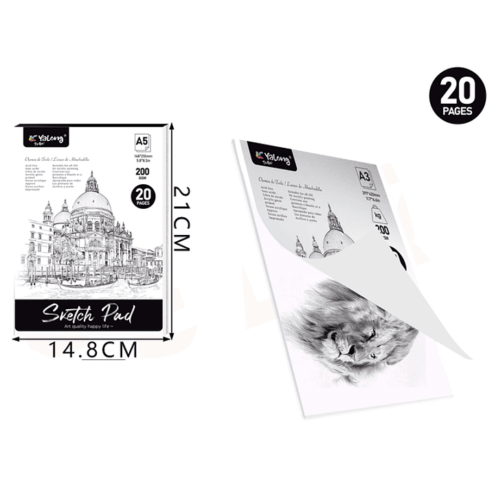 Block De Dibujo 20 Hojas A5 21x14.8cm 1