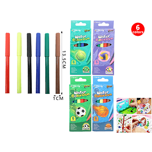 Marcadores De Colores 13.5Cm 6Pcs