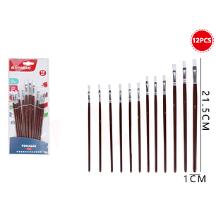Set De Pinceles Blanco Plano 12Pcs