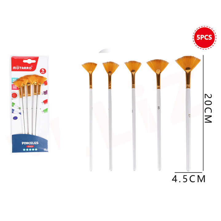 Set De Pinceles Abanico 5Pcs 1