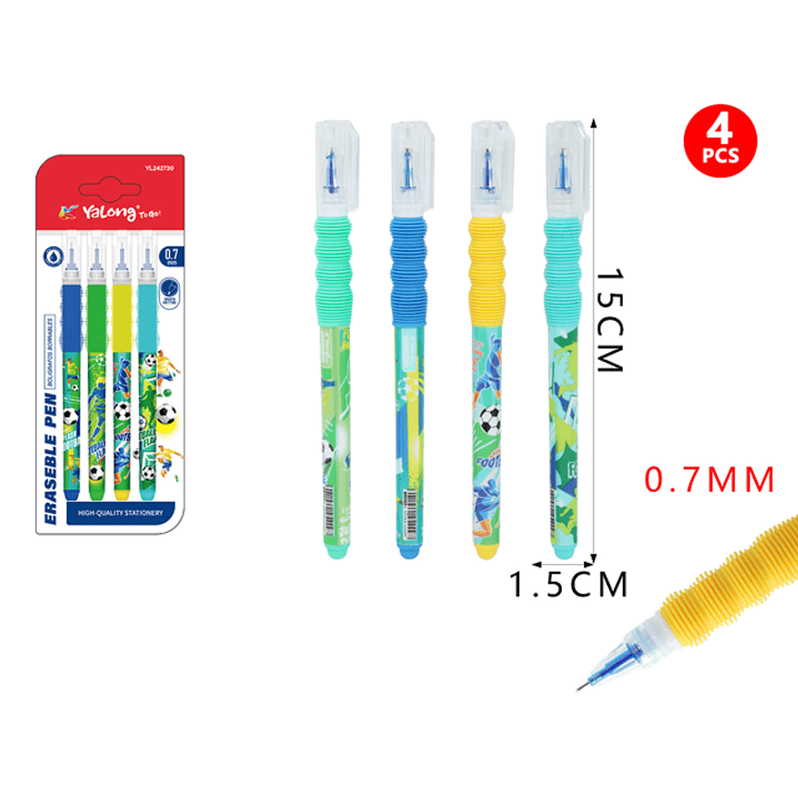 Boligrafos Borrable Niño 15Cm 4Pcs 1