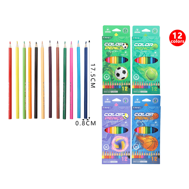 Lapices De Colores 17.5Cm 12Pcs 1