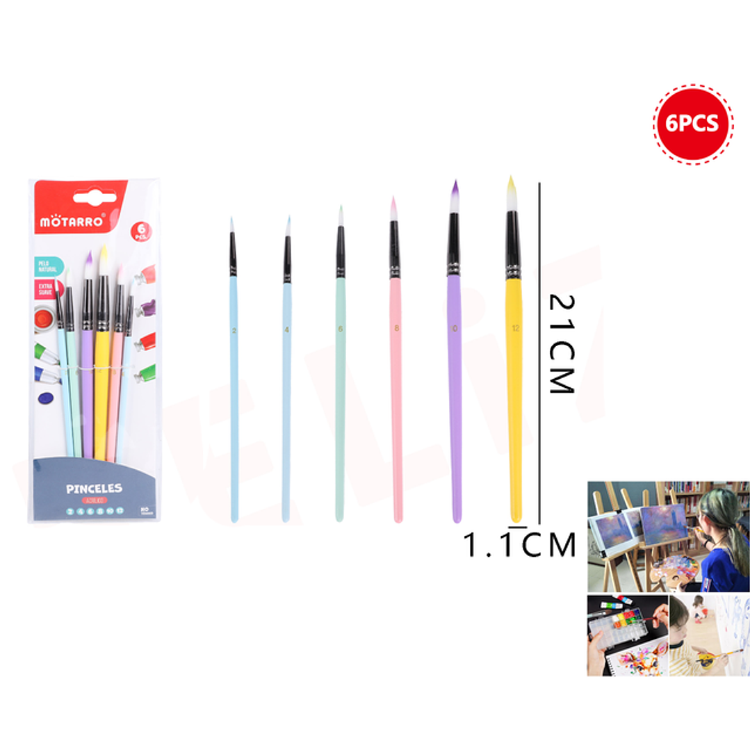 Set De Pinceles Fino 6Pcs 1