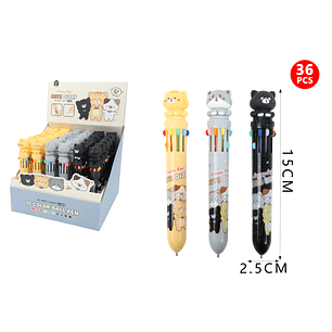 Boligrafo 10 Colores Gatito 15Cm