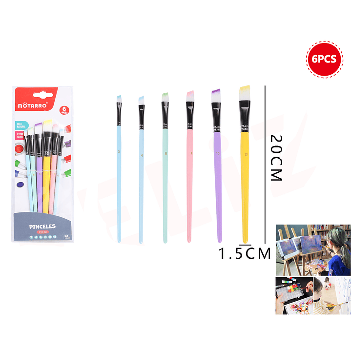 Set De Pinceles Biselado 6Pcs 1