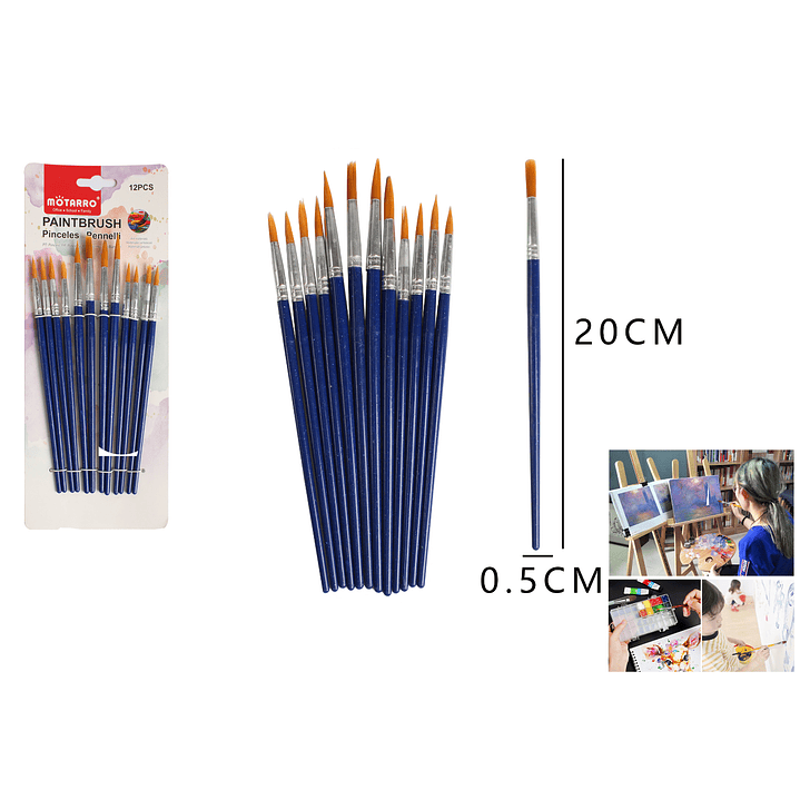 Set De Pinceles Fino 12Pcs 1