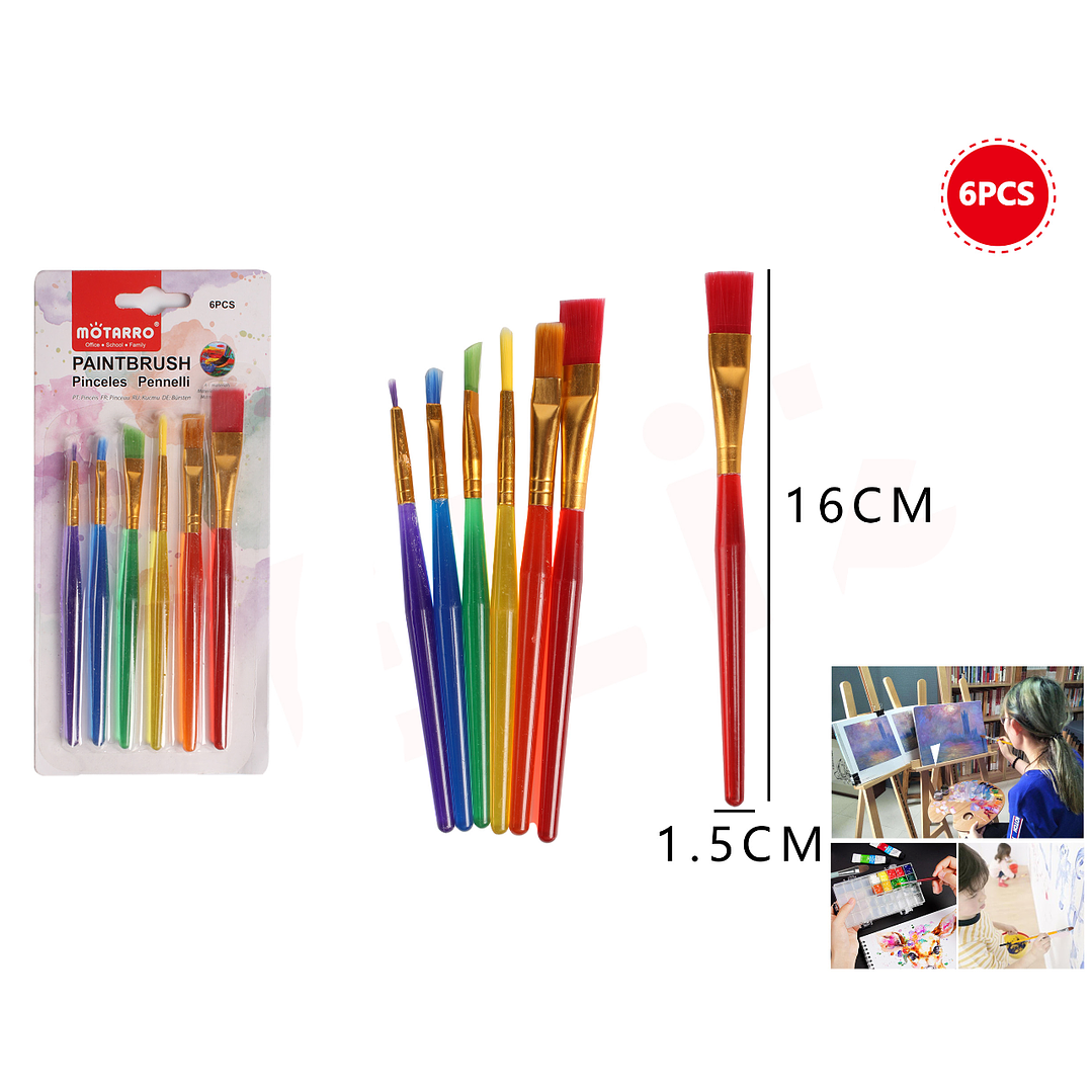 Set De Pinceles Plano 6Pcs 1