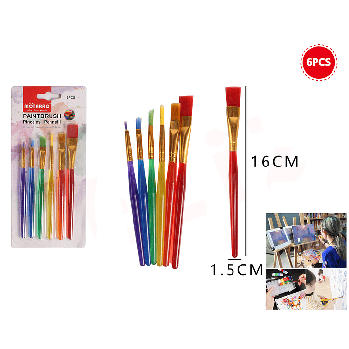 Set De Pinceles Plano 6Pcs 1